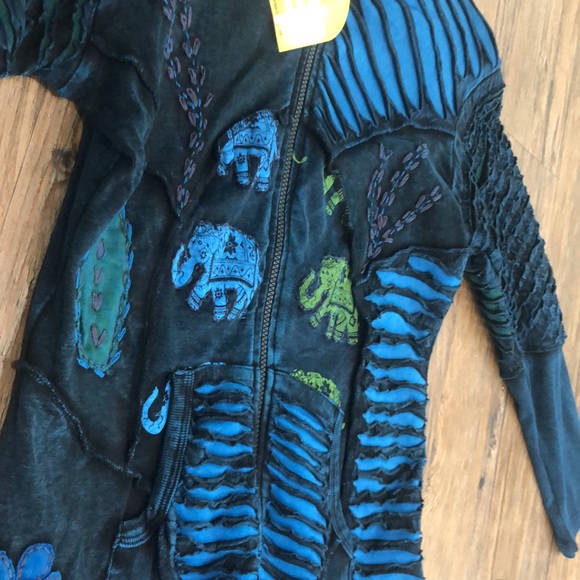 Karma circle U.S.A. hippie boho hobo sweatshirt - Picture 2 of 4